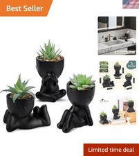 3pcs Fake Succulents Plants Artificial for Black Bathroom Bedroom Home Living...