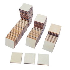 1 Inch 480 Pcs Wood Square Tiles Unfinished Wooden Cutouts 1x1 in, light wood