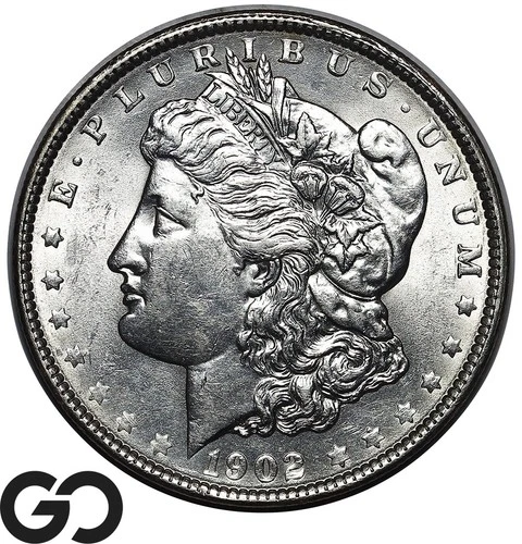 1902 Morgan Silver Dollar Coin Blast White Gem BU++