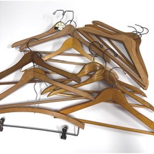 Large set of 13 Vintage wooden hangers- Miscellaneous group