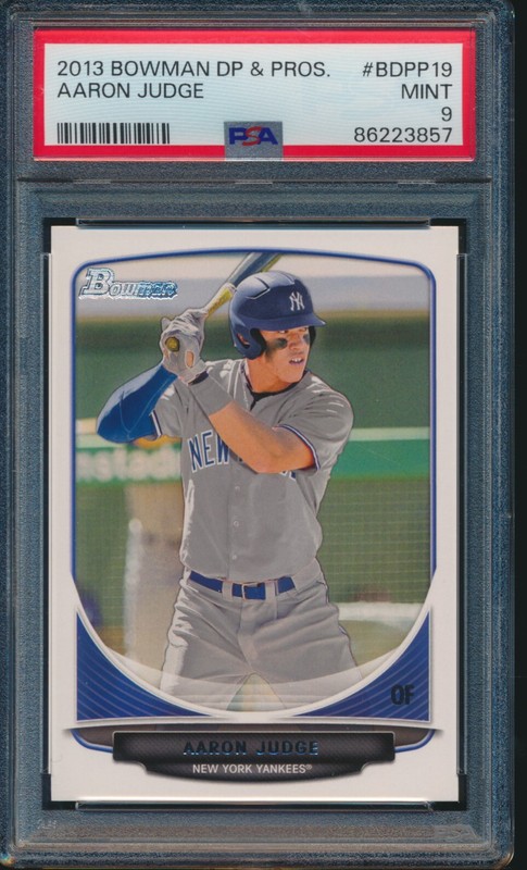 PSA 9 AARON JUDGE 1st 2013 BOWMAN DRAFT PICKS NY YANKEES ROOKIE CARD RC MINT