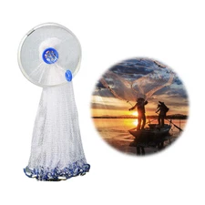10ft/12ft/16ft/30ft Hand Cast Fishing Mesh Saltwater Bait Drawstring Catch Net 