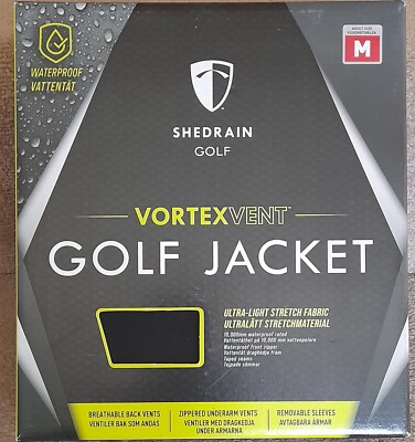 Shedrain Vortexvent Waterproof Golf Madium Black/White/Grey Stripes  