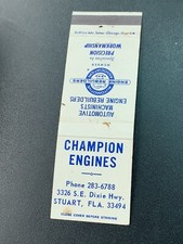 Vintage Florida Matchbook: “Champion Engines” Stuart, FL