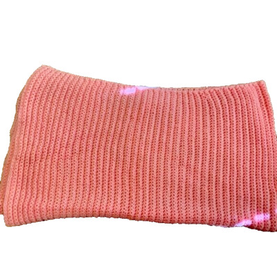 Handmade Pink Crochet Blanket Soft Yarn 40''x50''
