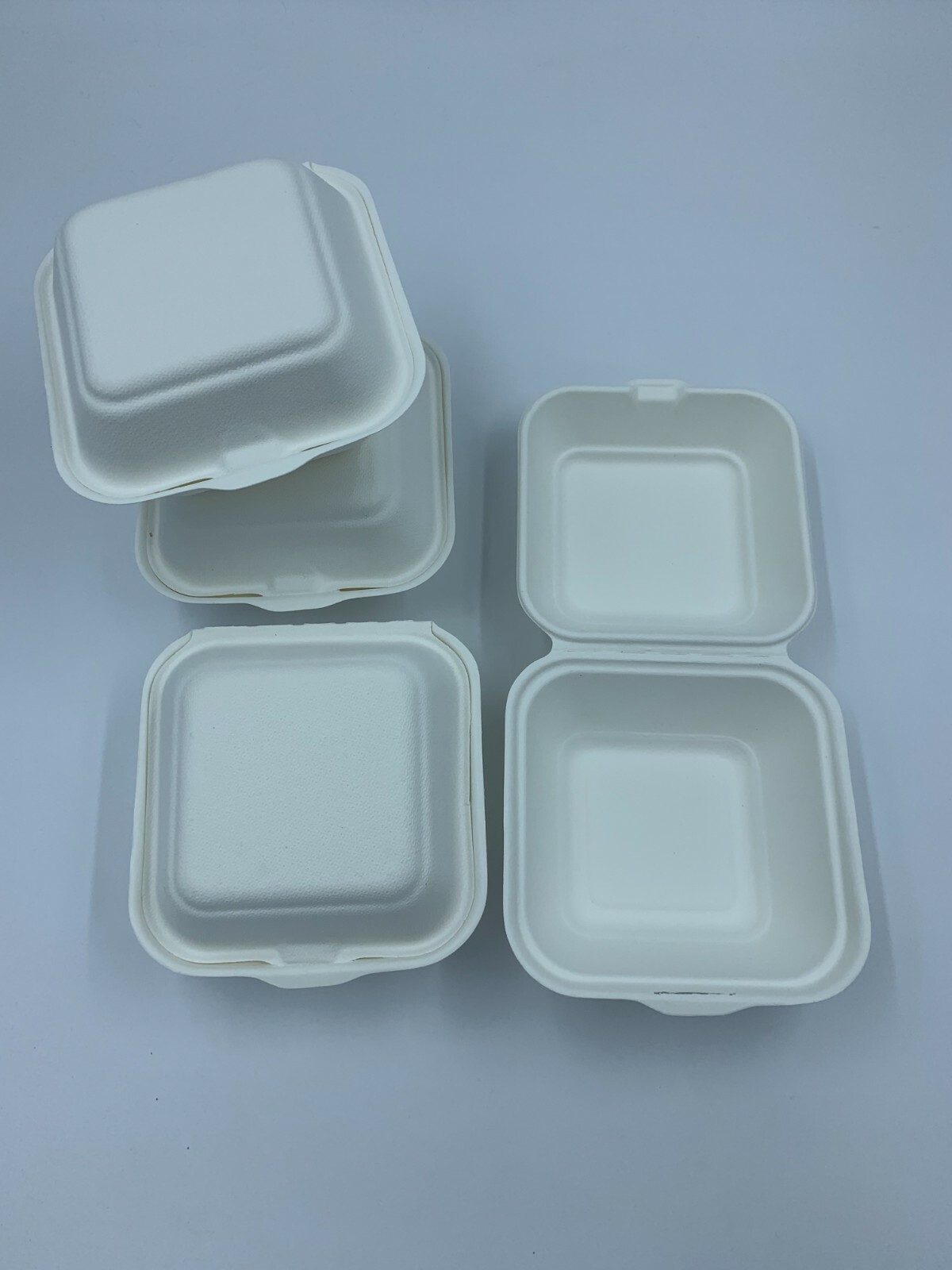 Bio Take Away Box 145x141x75mm aus Zuckerrohr | nachhaltige to Go Hamburgerbox
