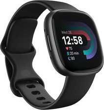 Fitbit Versa 4 Fitness Smartwatch S  L Bands Included - Black/Graphite