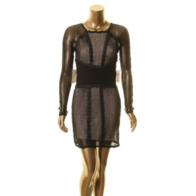 FREE PEOPLE NEW Women's Black Lace & Mesh Long Sleeve Bodycon Dress XS TEDO | eBay FREE PEOPLE NEW Women's Black Lace & Mesh Long Sleeve Bodycon Dress XS TEDO | eBay