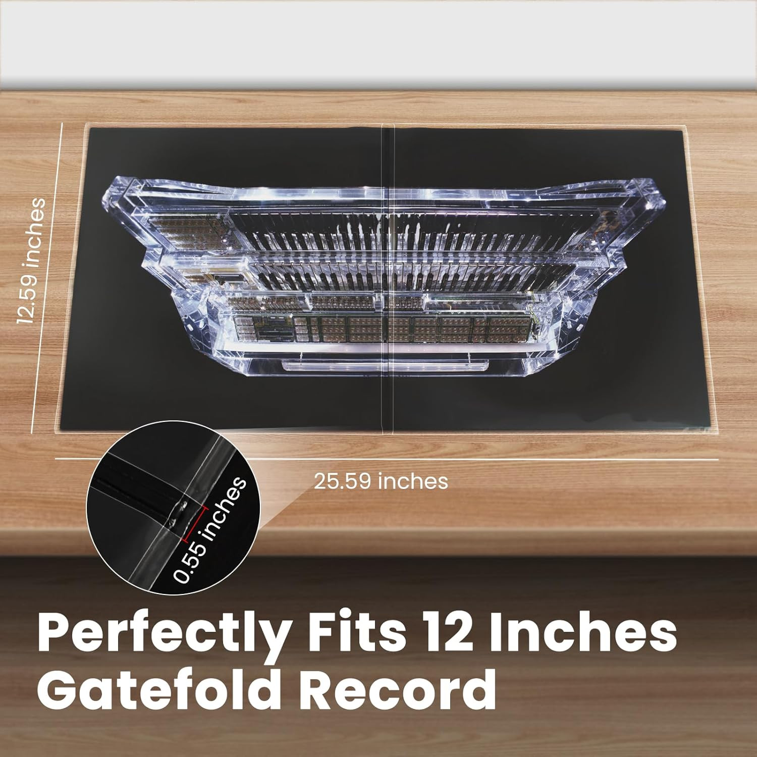 Gatefold Record Sleeves for 12-Inch Vinyl Albums: Clear Plastic Outer Sleeves wi