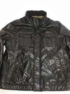 levi leather jacket with hood