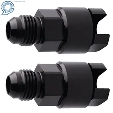 6AN Fuel Adapter Fitting to 5/16" Quick Connect w/Thread EFI Female Black 2X