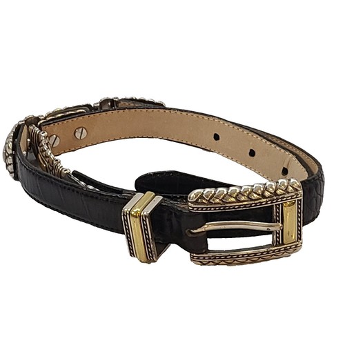 Vintage Brighton Belt brown black with silver accents size M  display picture 1