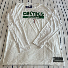 Nike Boston Celtics Team Issue Size XLT TALL Long Sleeve White Shooting Shirt