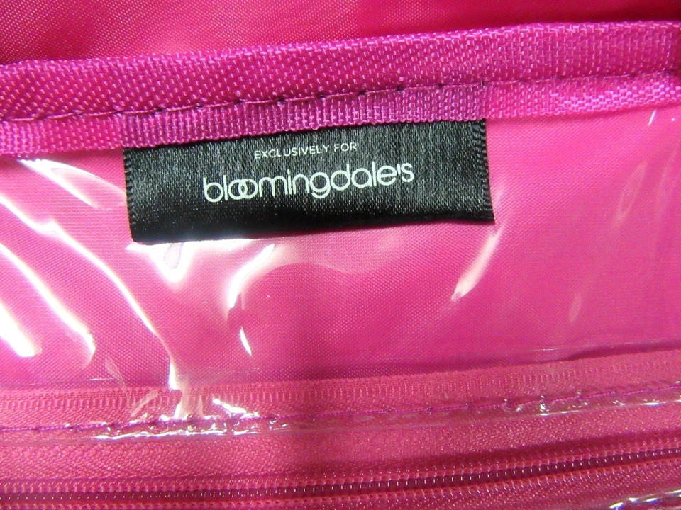 BLOOMINGDALES 化妆包 旅行条纹 粉色 透明 可拆卸 内部收纳袋 — 第 4/4 张图片