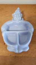 Vtg. Baby Infant Feeding Dish Clown Red Wing Pottery Hankscraft Divided Warming