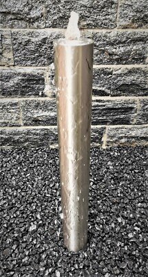 Säulenbrunnen 80 / 10 cm rund Edelstahl matt gebürstet incl. LED Gartenbrunnen