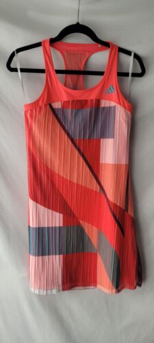 Adidas Adizero Mesh Jersey Tank Multi Red Abstract Athletic Lined Dress MEDIUM  - Picture 1 of 6