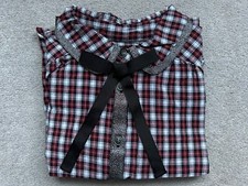 NEXT CAMICIA TARTAN ROSSO E NERO IN COTONE A QUADRI CON DETTAGLIO FIOCCO ETÀ 12 ANNI