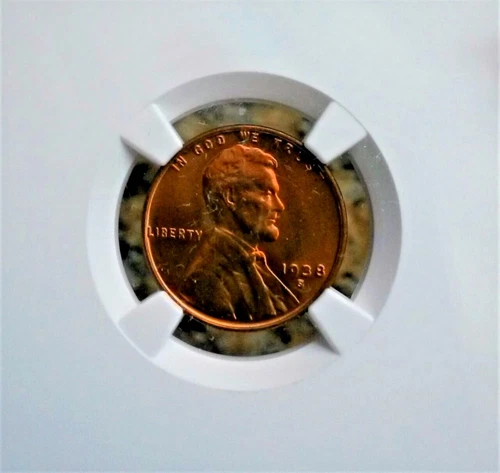 1938-S-Lincoln-Wheat-Cent-MS66RD-NGC- Fire Ember Look !