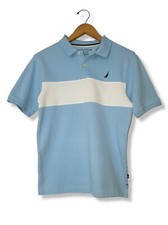 BOY'S NAUTICA POLO SHIRT LARGE 14/16 SEA BLUE COLOR