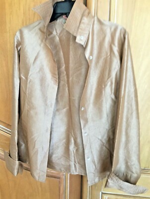 GOLD SILK JACKET / BLOUSE SZ 6 by Redwood Court