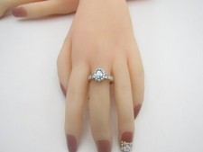 SKY BLUE TOPAZ HALO STYLE RING Sterling Silver 925 Size 9 NWT RG15