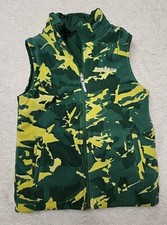 Columbia Youth Boys Reversible Vest Medium 10 12 Green Camo Full Zip-Up Pockets