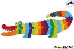 wooden crocodile alphabet puzzle