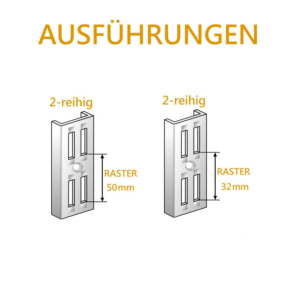 Element System EASY Hängeschiene RA 50|32 Wand Schiene 2-reihig für Regal Träger - Bild 2 von 4