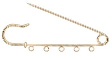 10 Gold Plated Steel 3 Inches with 5 Loops Ki...