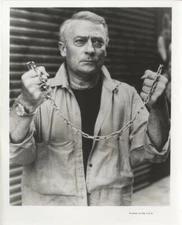 Edward Woodward holding chains The Equalizer TV series Original 8x10 Photo