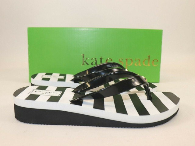 striped kate spade flip flops