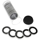 20 AirTite 27mm Black Ring 1/2oz Gold Eagle Coin Holders & Black Capsule Tube