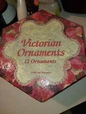 Christmas Tree Ornaments Victorian Prints C&F Enterprises Boxed Set of 12 NIB!