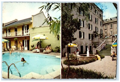 The De La Poste Motor Hotel New Orleans Louisiana LA, Dual View Vintage Postcard
