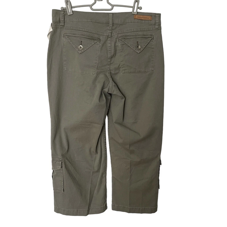 Christopher синий ZENN груза укороченные брюки эластичной хаки зеленый размер 10 новый с Ярлыками - Изображение 2 из 4
