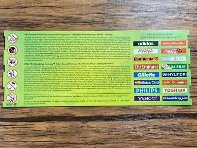 FIFA World Cup 2006 Germany Ticket - Match #26 Czech Republic
