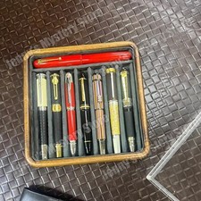 8 Slots Walnut Fountain Pen Storage Tray Display Box Organizer Collector Case