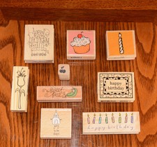 Lot 9 Rubber Stamps Birthday Wedding Baby Hero Arts, Vap! Hall Inkadunkado Katie