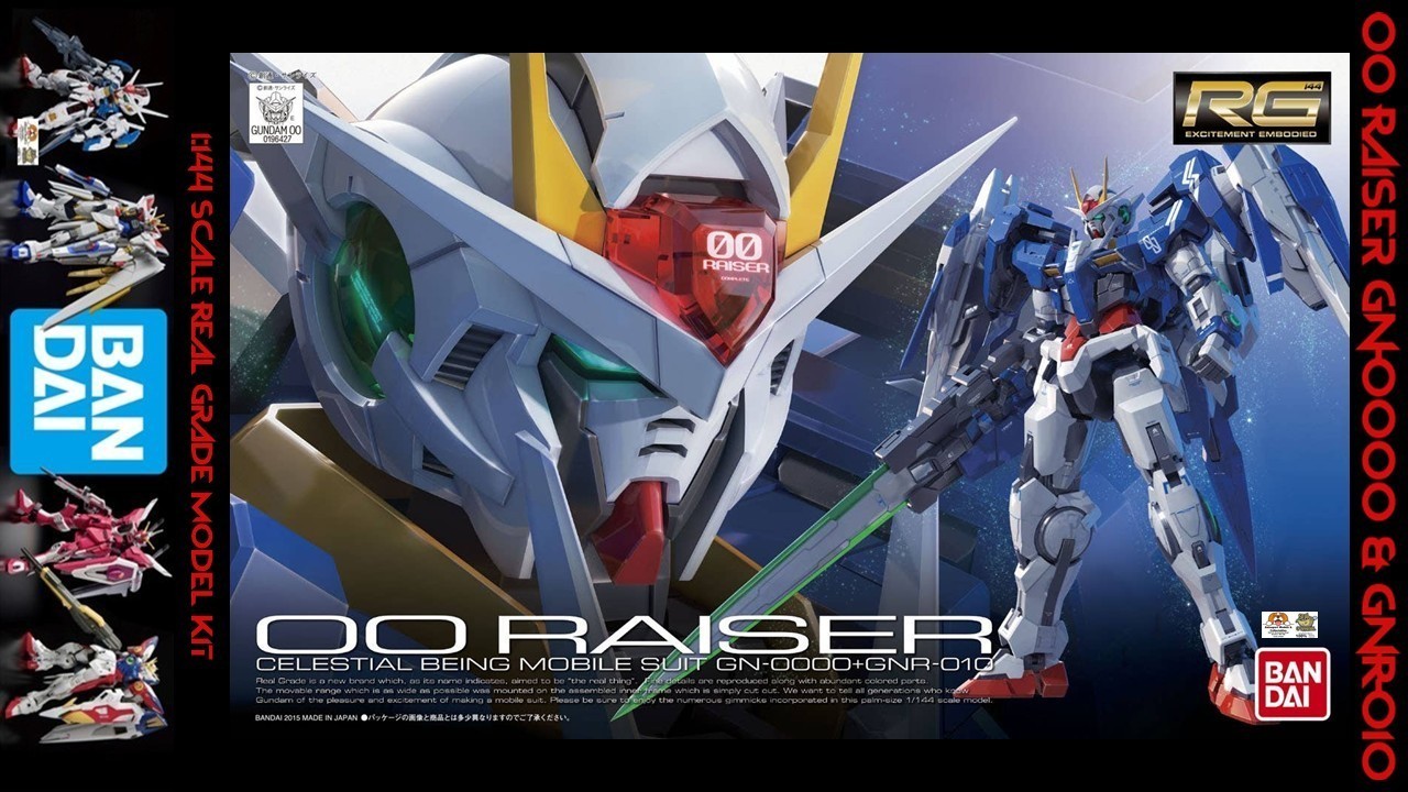 1:144 00 Raiser Gundam Mobile Suit GN-0000 & GNR-010 Real Grade kit by Bandai
