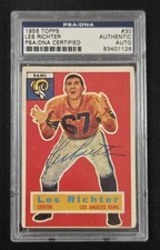 1956 Topps #30 Les Richter Signed Auto PSA/DNA LA Rams HOF