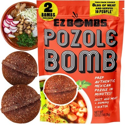 EZ Bombs Pozole Bomb Seasoning, Pack of 2   Authentic Mexican Soup Mix for... 