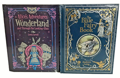  SET of 2 ALICE'S ADVENTURES in WONDERLAND and THE BLUE FAIRY Leather Bound NEW