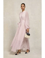 Holland Cooper Paros Shirt Dress in Pink Polka Dot Size 6 RRP 395$