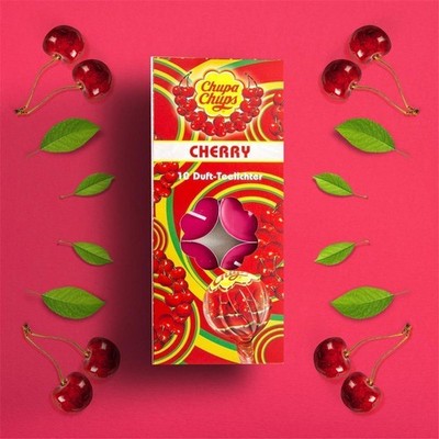 4er Set Chupa Chups Teelichter Cherry & Lime Kirsche und Limette Duft Duftkerze