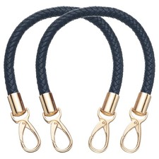 2 Pcs Leather Purse Strap, Braided Purse Replacement, Dark Blue