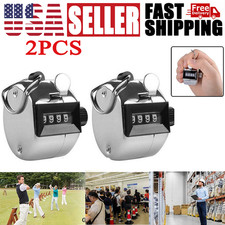 2PCS Metal Handy Tally Counter 4 Digit Dual Clicker Convenient Golf Hand Counter