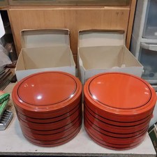 Japanese 1960s Unused Synthetic Resin 3-Tier Food Container Set 2 pcs