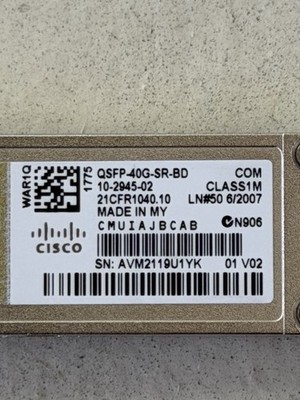 Cisco QSFP-40G-SR-BD -BiDirectional MMF -Duplex LC 