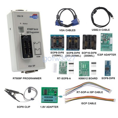 ISP Programmer LCD USB Programmer Repair Tool For 24-25-93 Serise IC + Adapters